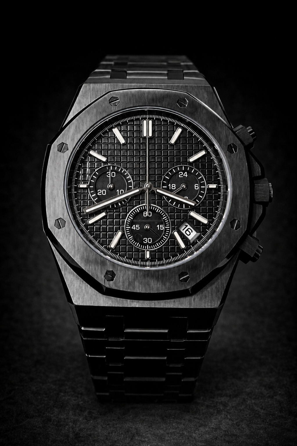Reloj Cronógrafo Negro Total – Diseño Deportivo Integrado