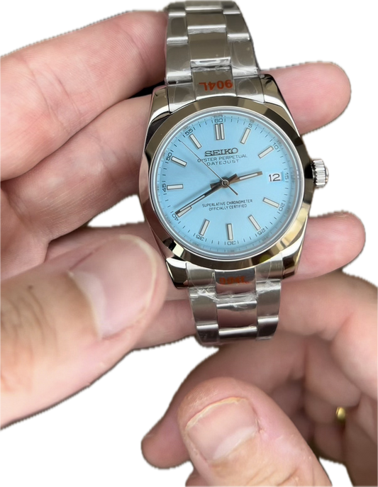 Reloj Automático Azul Cielo – Estilo Clásico Elegante NH35