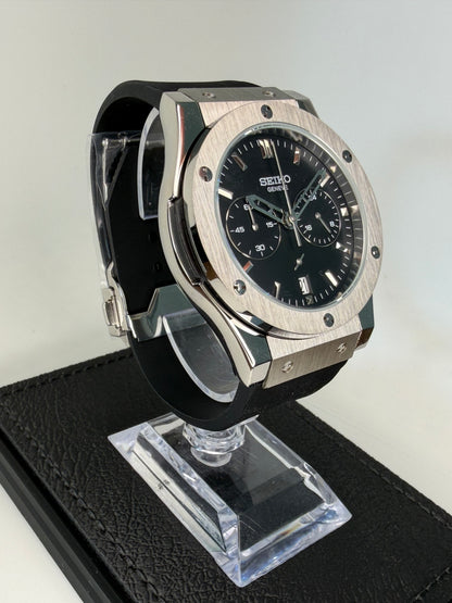 Reloj Cronógrafo VK63 Negro – Diseño Deportivo 43 mm con Correa de Caucho