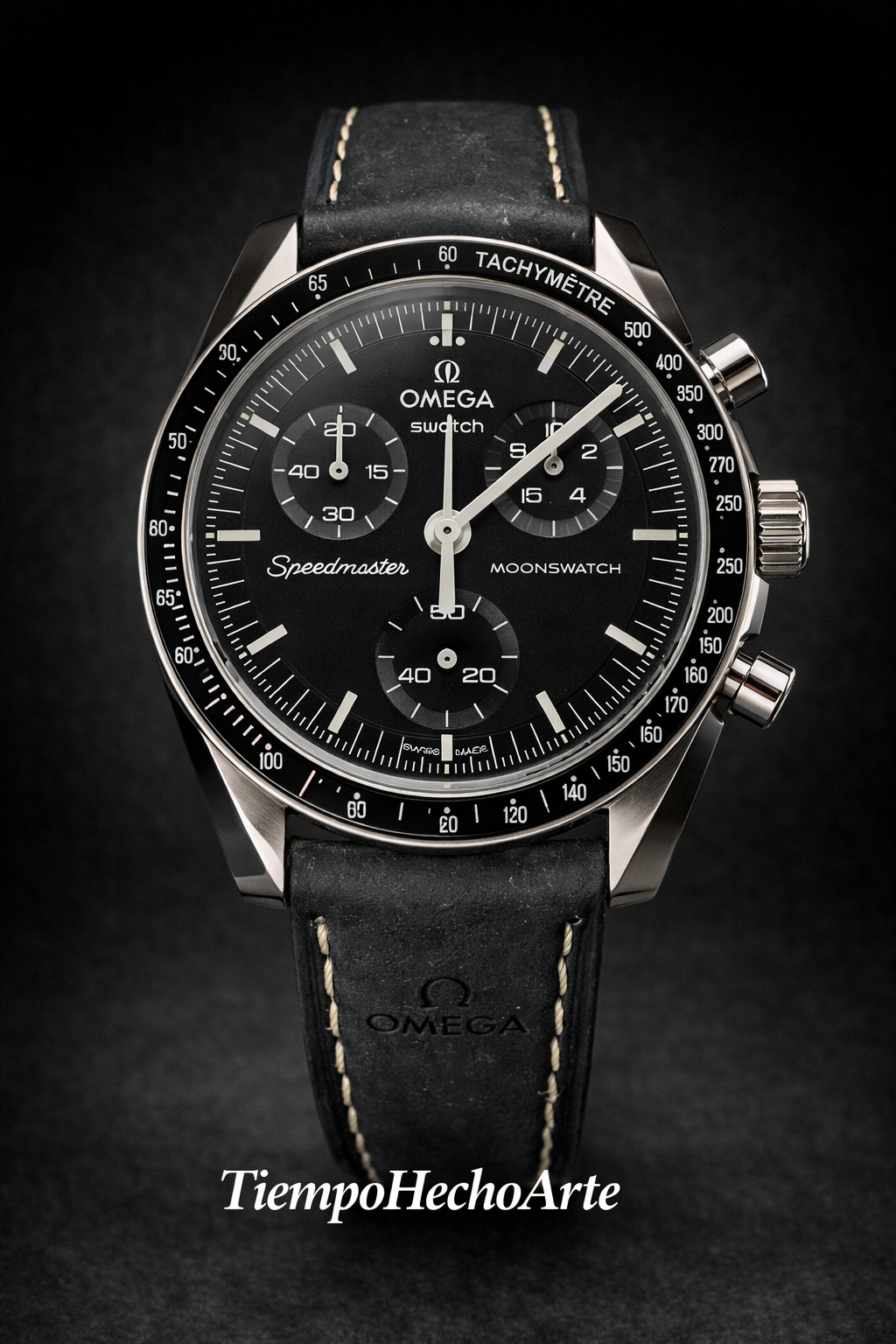 Omega x Swatch Mission to the Moon Modificado en Acero Inoxidable – Correa de Cuero