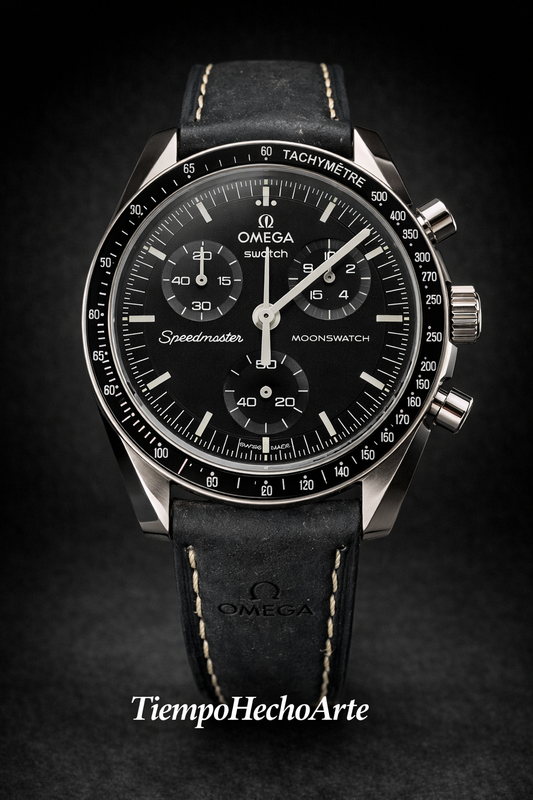 Omega x Swatch Mission to the Moon Modificado en Acero Inoxidable – Correa de Cuero