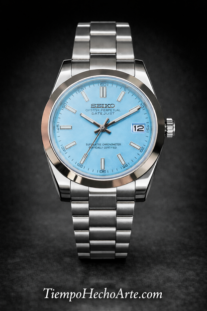 Reloj Automático Azul Cielo – Estilo Clásico Elegante NH35