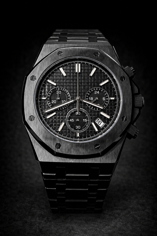 Reloj Cronógrafo Negro Total – Diseño Deportivo Integrado