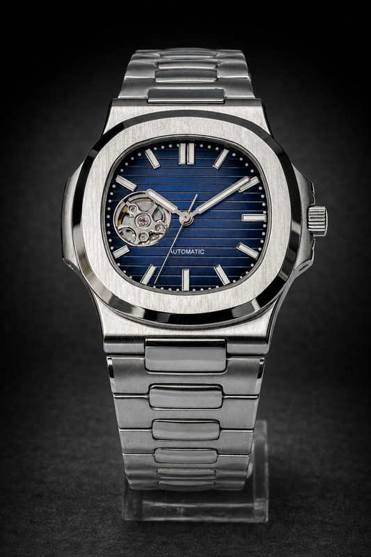 Reloj Automático Azul Degradado – Diseño Deportivo con Brazalete Integrado