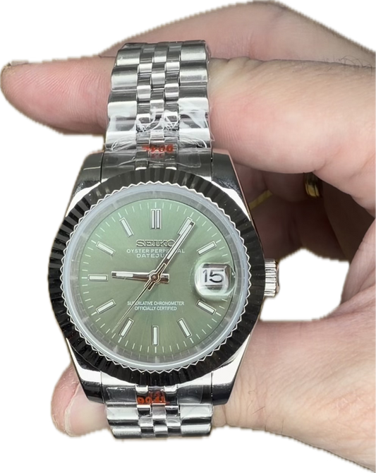 Seiko tipo Datejust verde menta – NH35 🍃✨