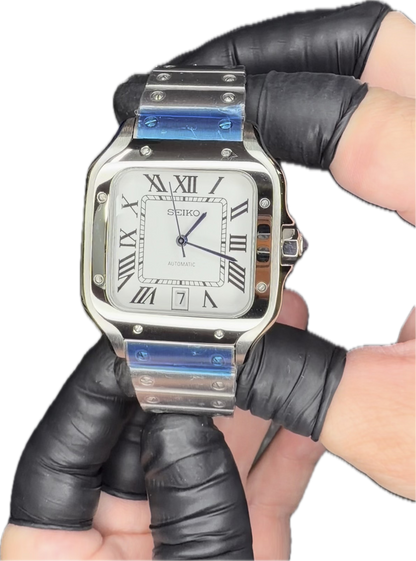 Seiko “Santos Style” – Elegancia clásica en 38 mm ⌚✨