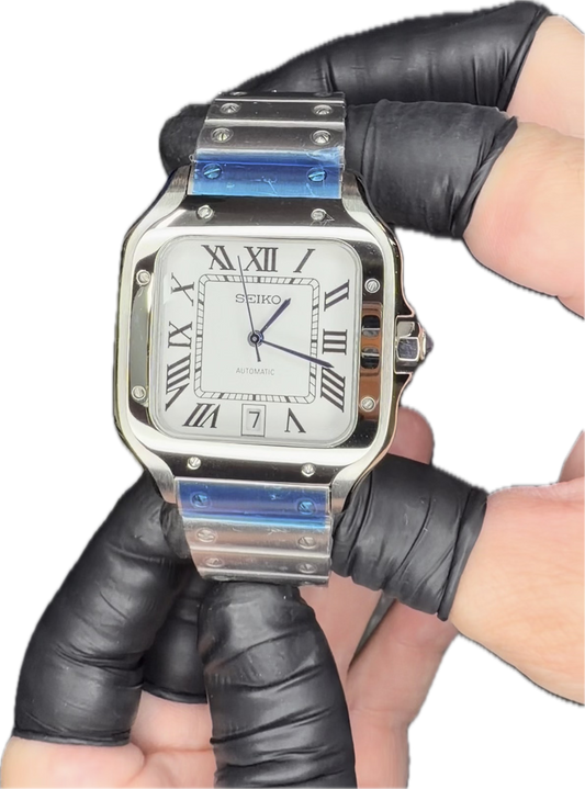 Seiko “Santos Style” – Elegancia clásica en 38 mm ⌚✨