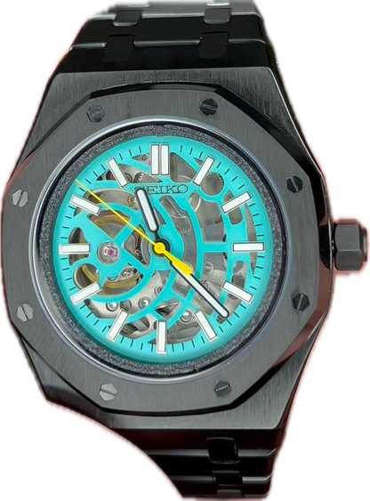 Seiko Skeleton “Aqua Royal” – Estilo AP con corazón a la vista 💎⌚