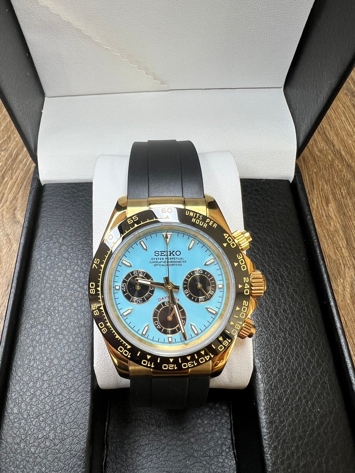 Reloj Cronógrafo Azul Tiffany – Estilo Racing Deportivo