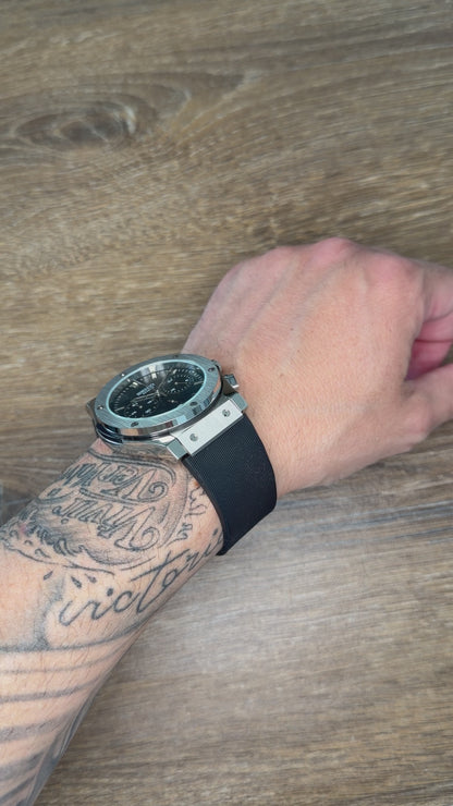Reloj Cronógrafo VK63 Negro – Diseño Deportivo 43 mm con Correa de Caucho