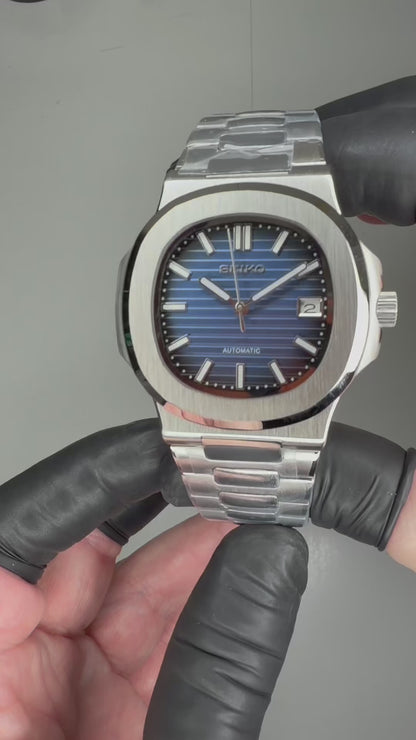 Reloj Automático Azul Degradado – Diseño Deportivo con Brazalete Integrado