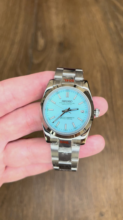 Reloj Automático Azul Cielo – Estilo Clásico Elegante NH35