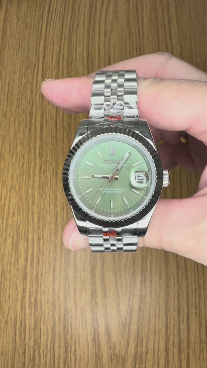 Seiko tipo Datejust verde menta – NH35 🍃✨