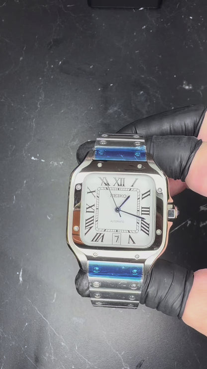 Seiko “Santos Style” – Elegancia clásica en 38 mm ⌚✨